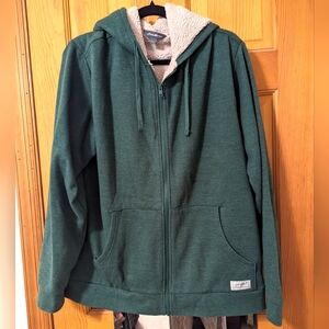 Eddie Bauer Sherpa-lined Zip-up Hoodie Sweatshirt, Size L